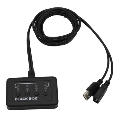 Black Box KVSC-4 Secure KVM Analog Remote Controller, single USB cable, for 2 or 4-port KVM switches